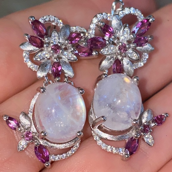 The Most Feminine Genuine Moonstone Earrings